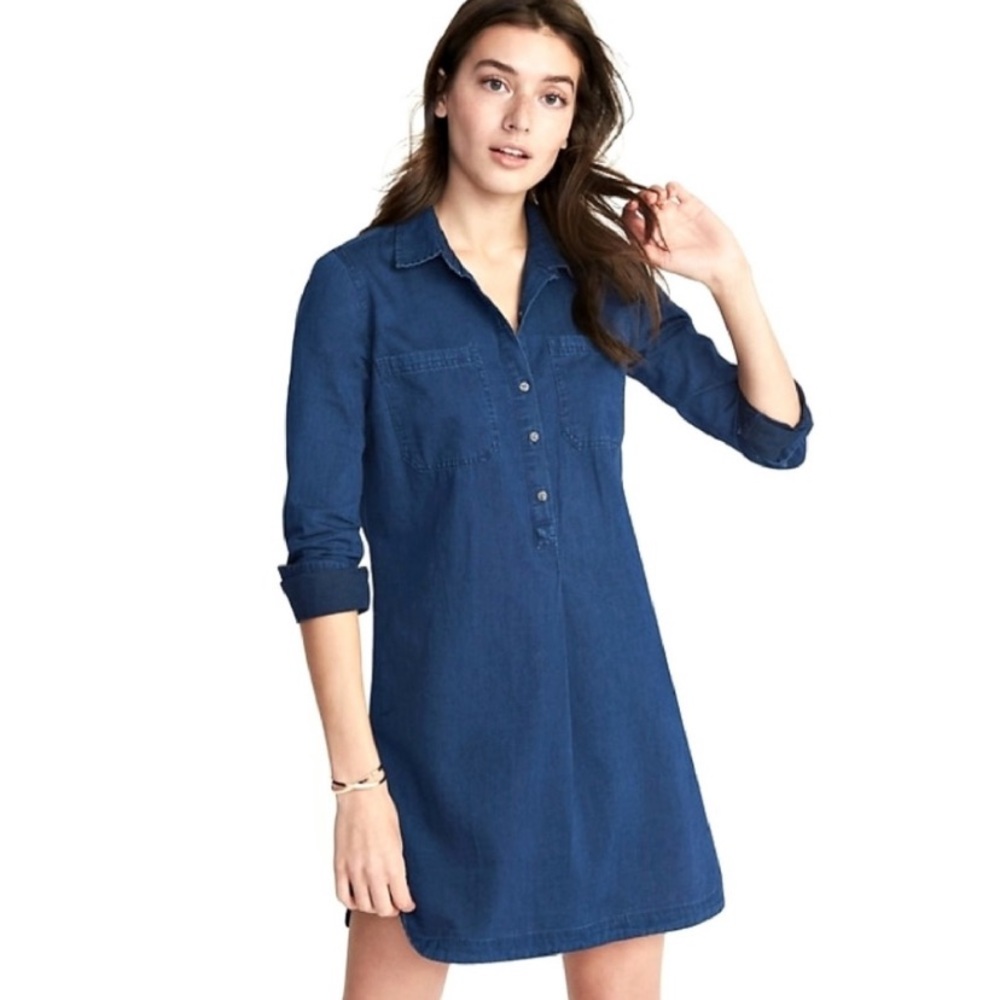 Long sleeved denim dress